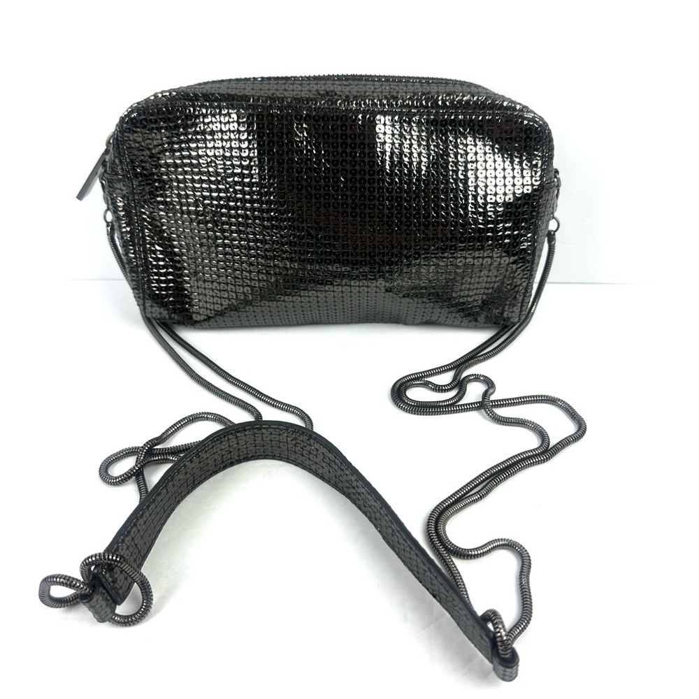 Kooba Crossbody Bag Sequin Mesh Metallic Handbag Purse Chain Spiral Strap New